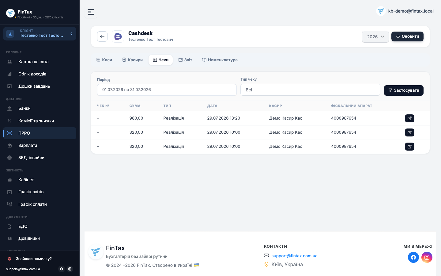 Чеки Cashdesk